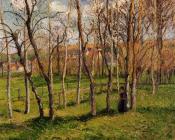 卡米耶 毕沙罗 : Meadow at Bazincourt